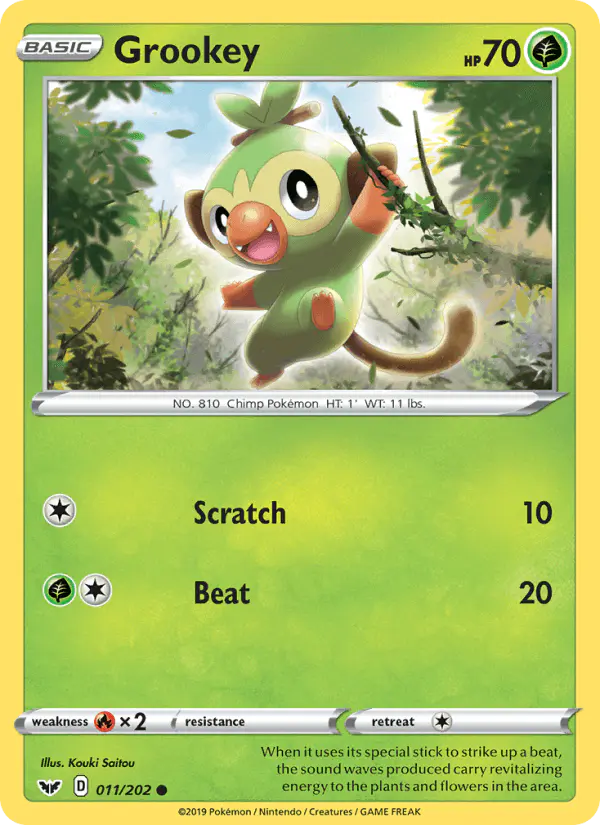 Carta Grookey 011/202 de Sword & Shield