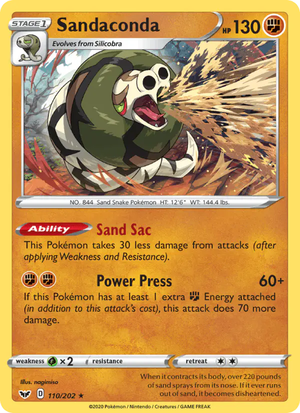Carta Sandaconda 110/202 de Sword & Shield