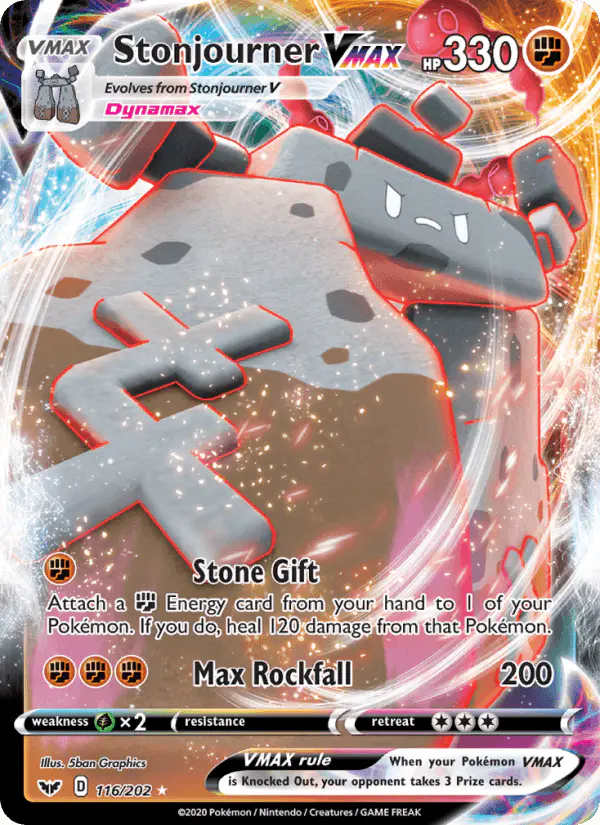 Carta Stonjourner VMAX 116/202 de Sword & Shield
