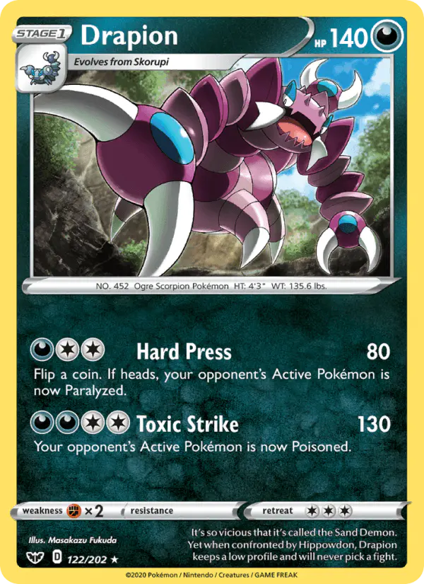 Carta Drapion 122/202 de Sword & Shield