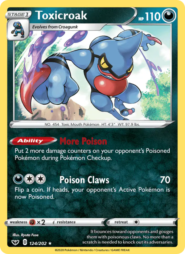Carta Toxicroak 124/202 de Sword & Shield