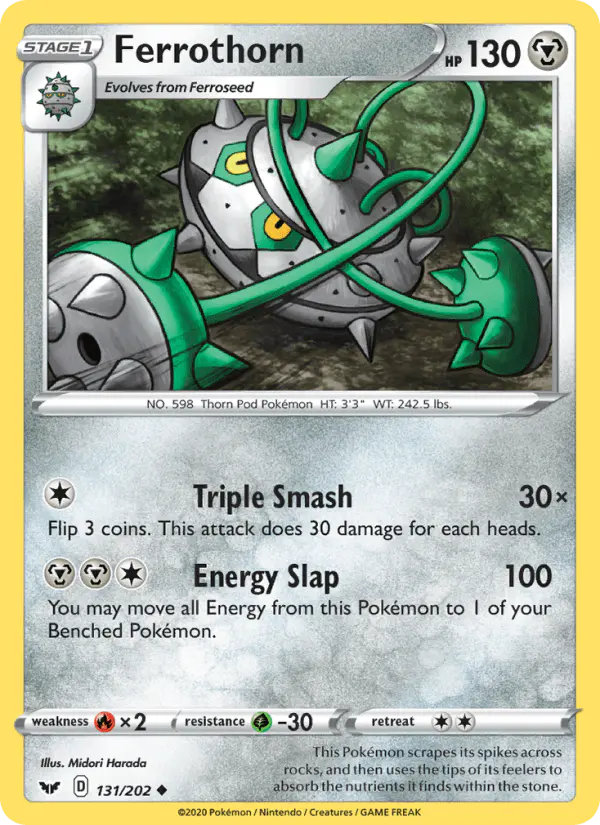 Carta Ferrothorn 131/202 de Sword & Shield