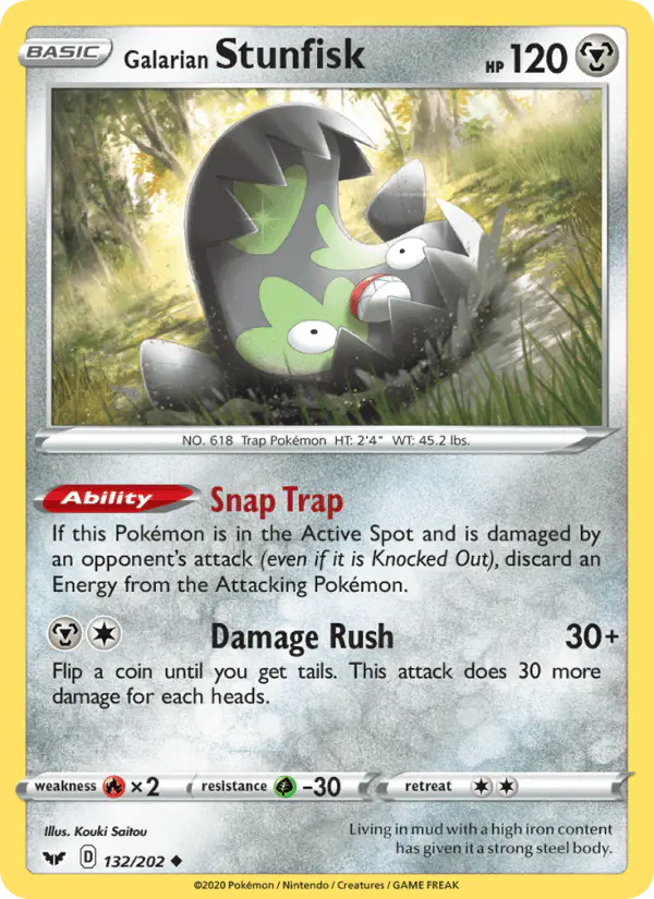 Carta Galarian Stunfisk 132/202 de Sword & Shield