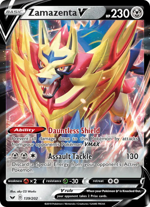 Carta Zamazenta V 139/202 de Sword & Shield