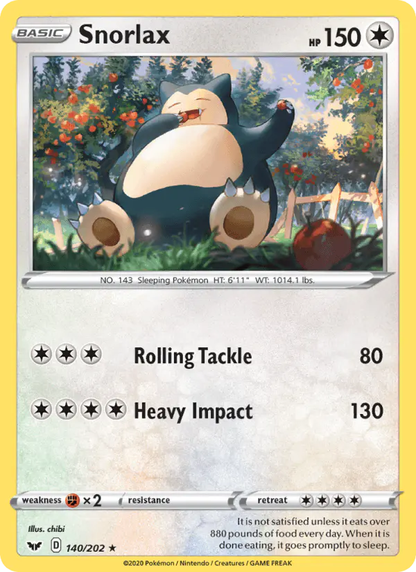 Carta Snorlax 140/202 de Sword & Shield