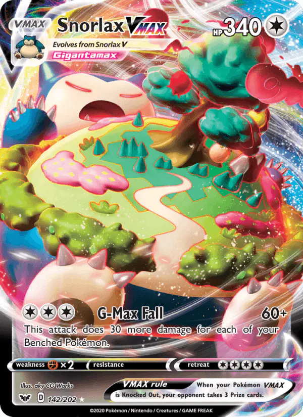 Carta Snorlax VMAX 142/202 de Sword & Shield