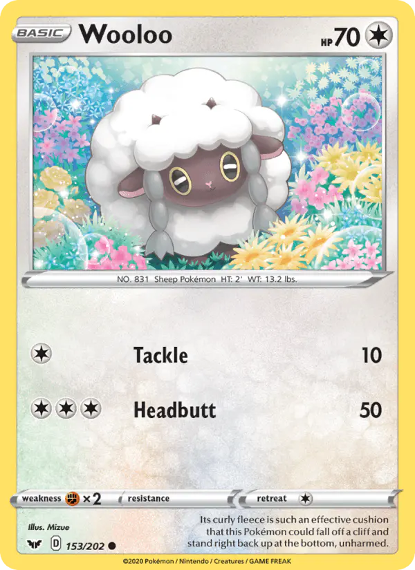 Carta Wooloo 153/202 de Sword & Shield
