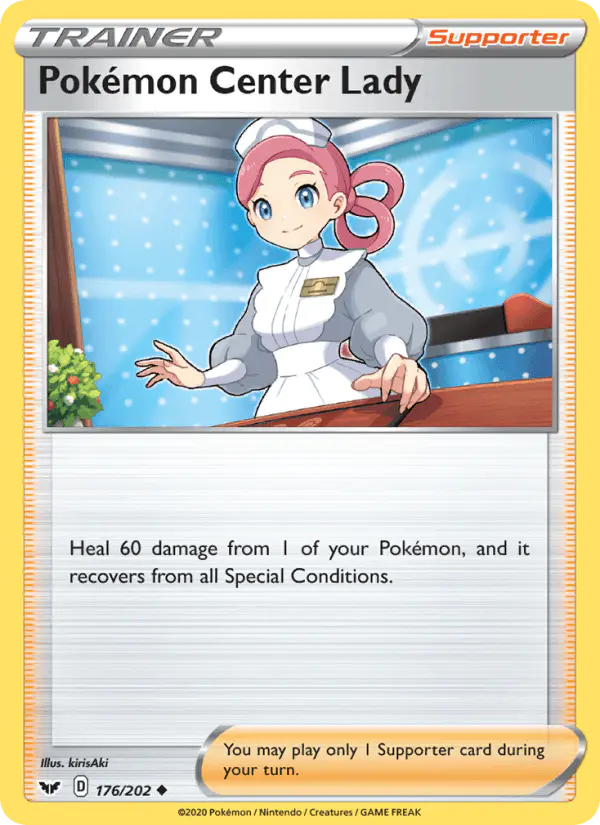 Carta Pokémon Center Lady 176/202 de Sword & Shield