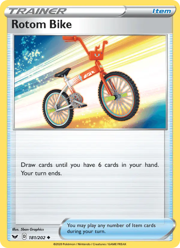 Carta Rotom Bike 181/202 de Sword & Shield