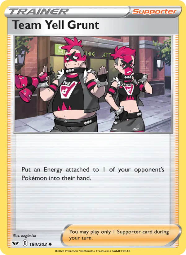 Carta Team Yell Grunt 184/202 de Sword & Shield