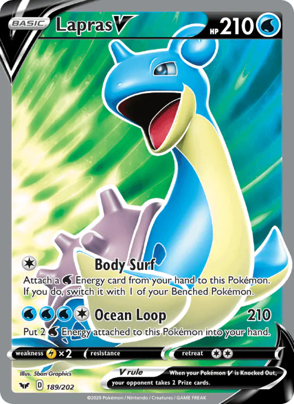Carta Lapras V 189/202 de Sword & Shield