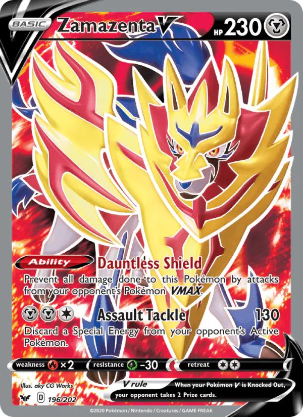 Carta Zamazenta V 196/202 de Sword & Shield