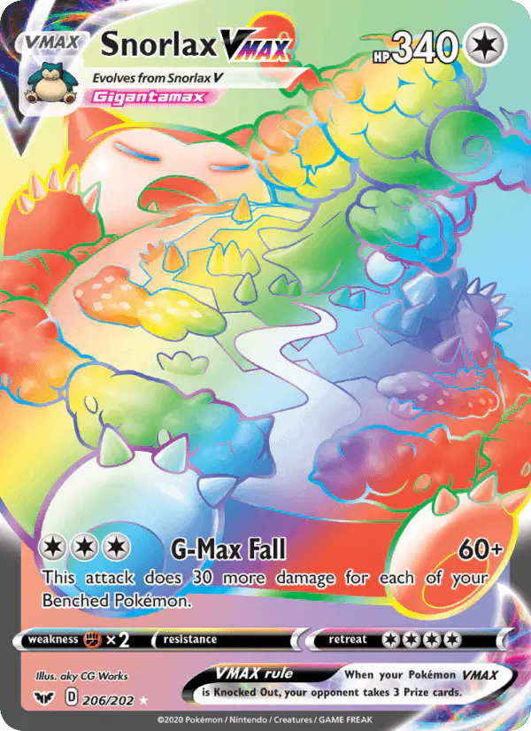 Carta Snorlax VMAX 206/202 de Sword & Shield