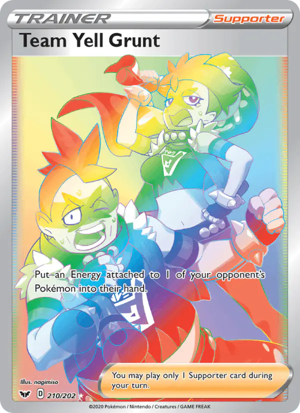 Carta Team Yell Grunt 210/202 de Sword & Shield
