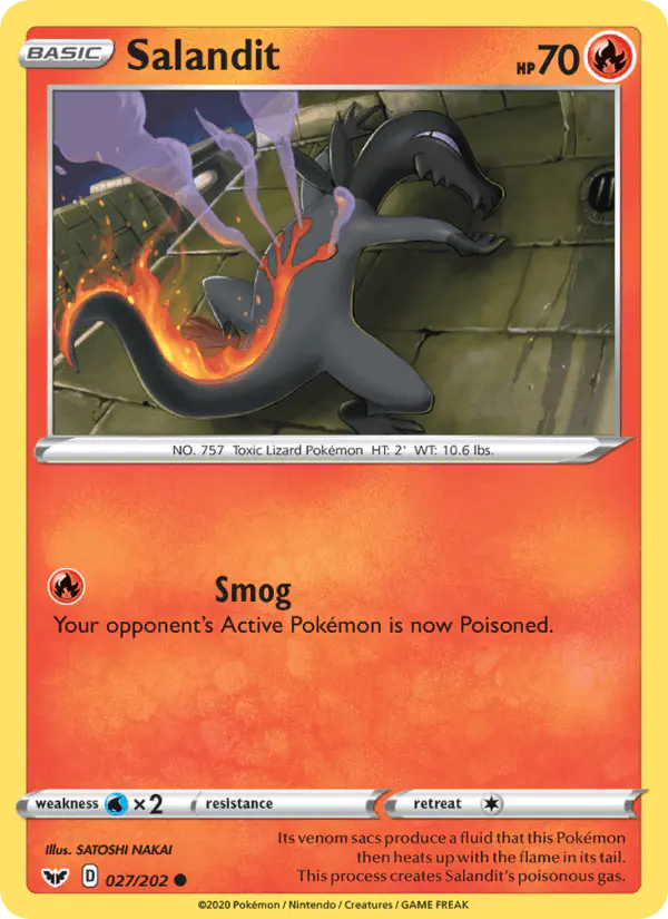 Carta Salandit 027/202 de Sword & Shield