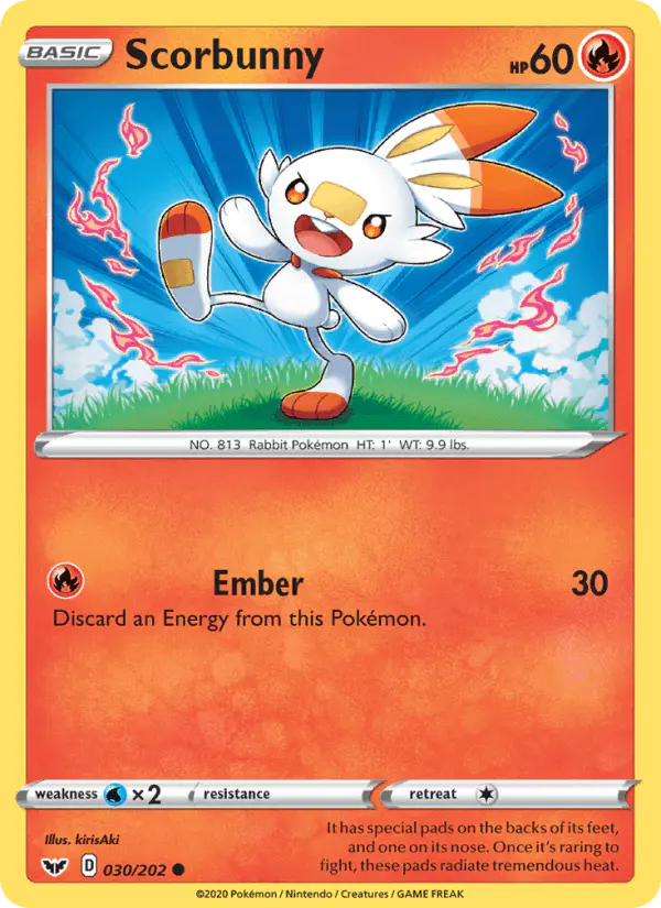 Carta Scorbunny 030/202 de Sword & Shield