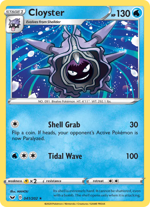 Carta Cloyster 041/202 de Sword & Shield