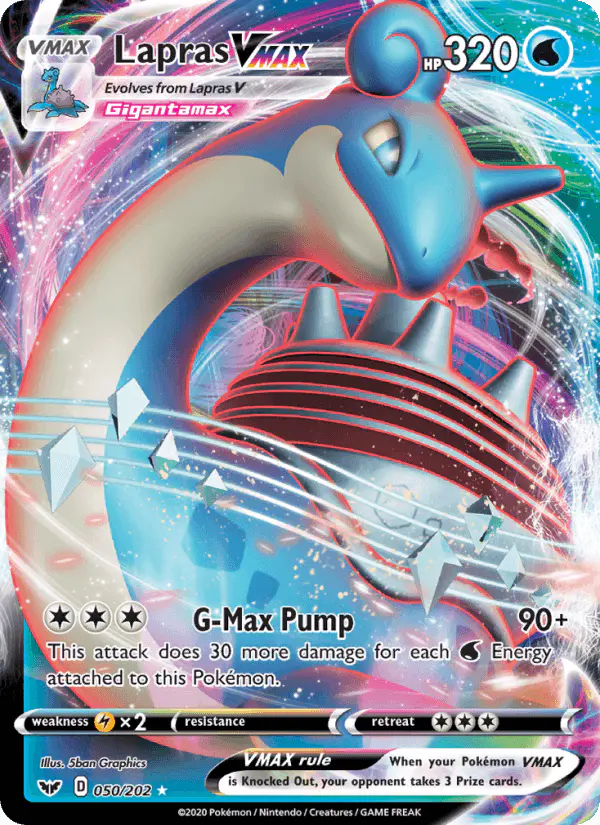 Carta Lapras VMAX 050/202 de Sword & Shield