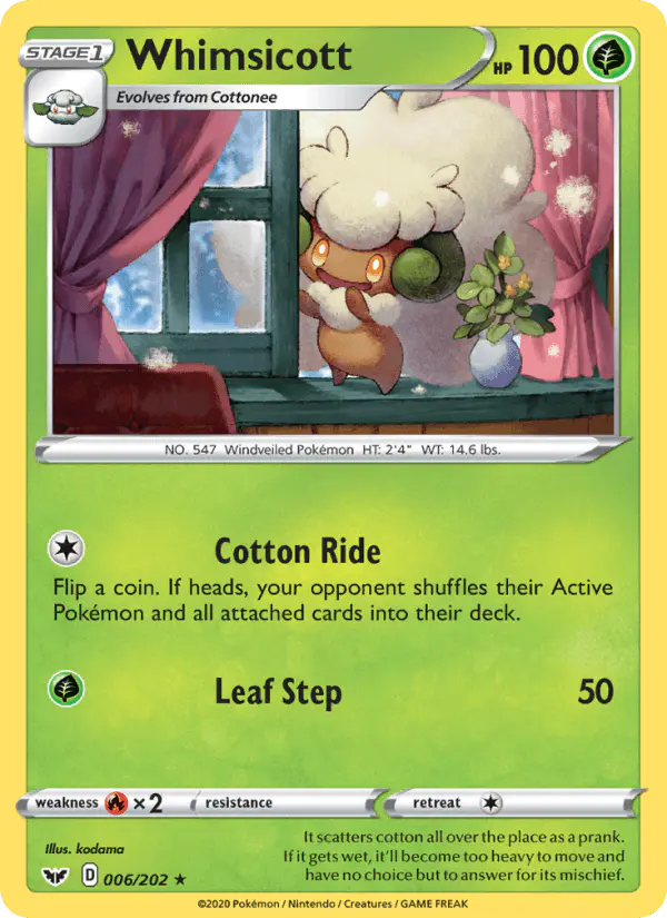 Carta Whimsicott 006/202 de Sword & Shield