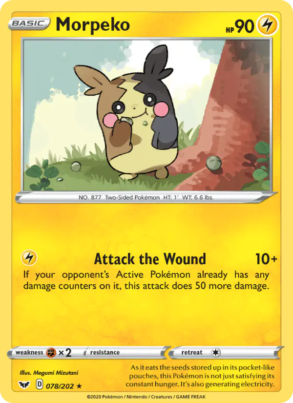 Carta Morpeko 078/202 de Sword & Shield
