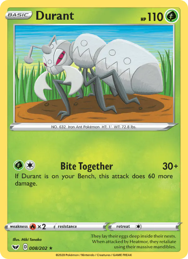 Carta Durant 008/202 de Sword & Shield