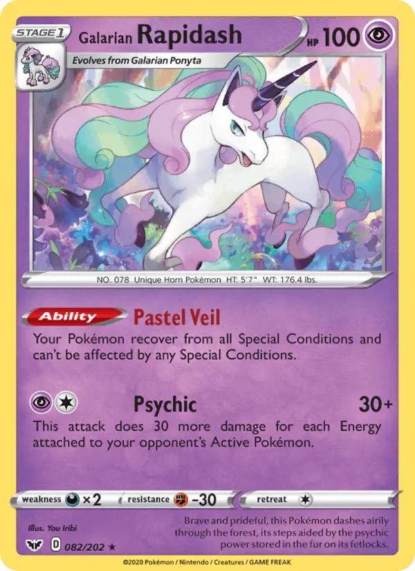 Carta Galarian Rapidash 082/202 de Sword & Shield