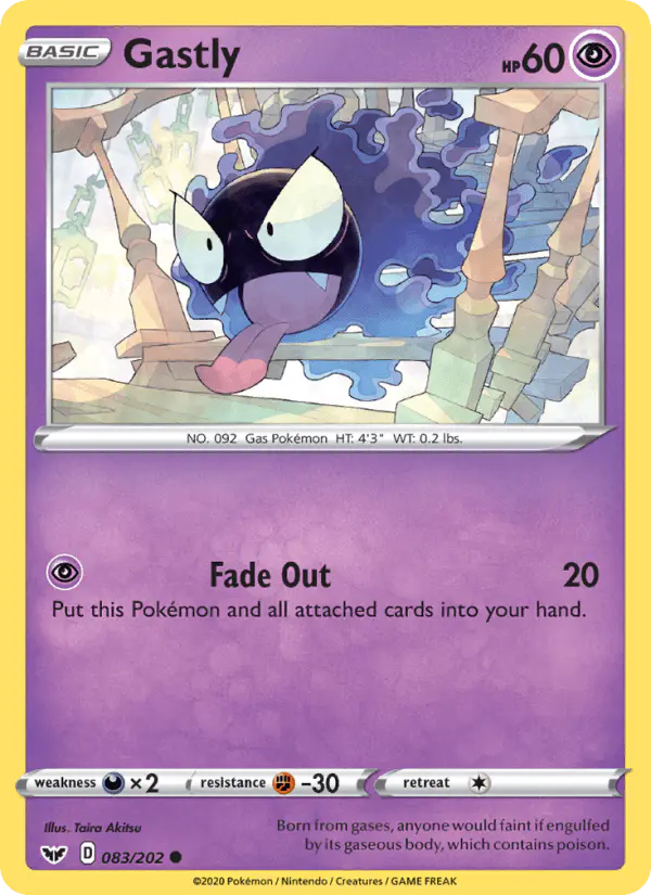 Carta Gastly 083/202 de Sword & Shield
