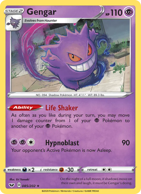 Carta Gengar 085/202 de Sword & Shield