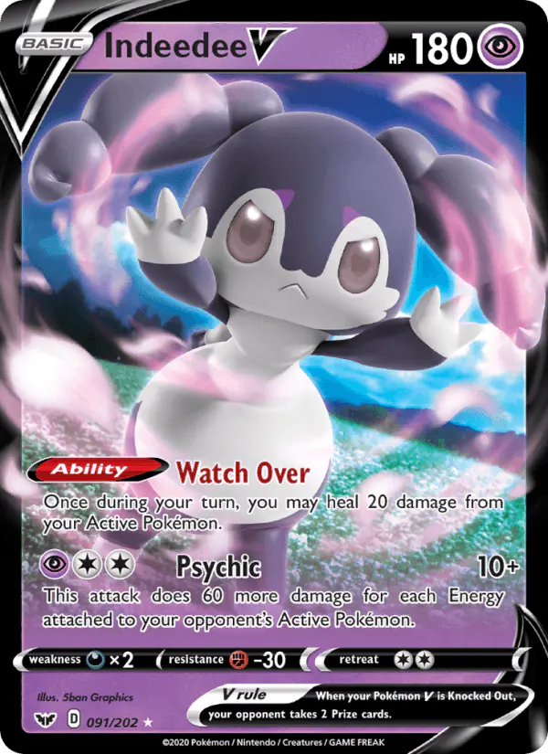 Carta Indeedee V 091/202 de Sword & Shield