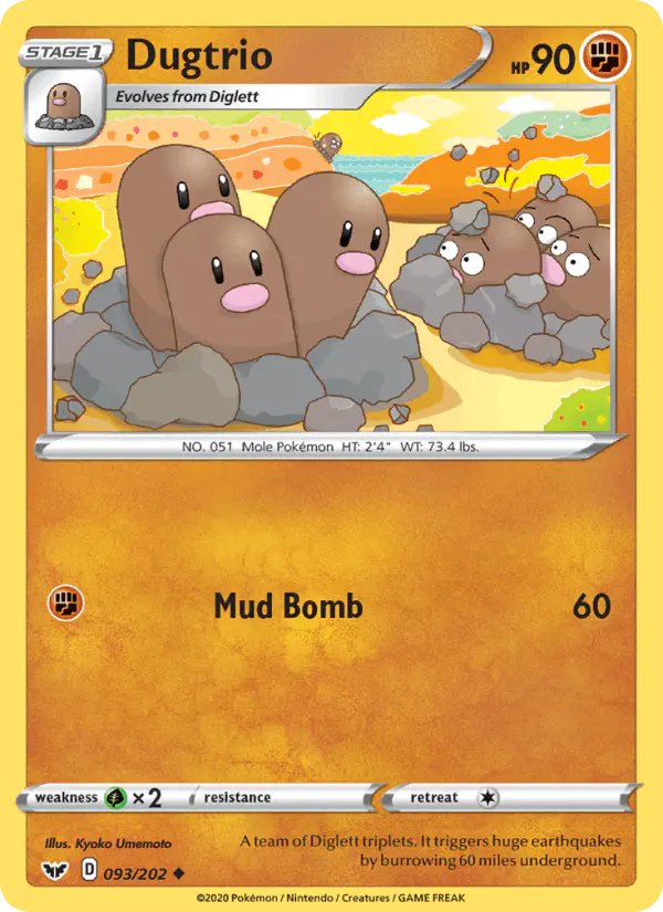 Carta Dugtrio 093/202 de Sword & Shield