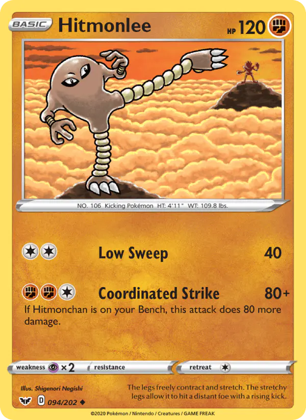Carta Hitmonlee 094/202 de Sword & Shield
