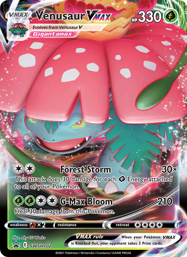 Carta Venusaur VMAX SWSH102 de SWSH Black Star Promos
