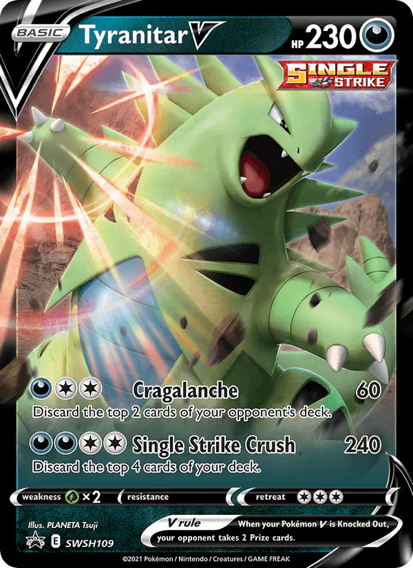 Carta Tyranitar V SWSH109 de SWSH Black Star Promos