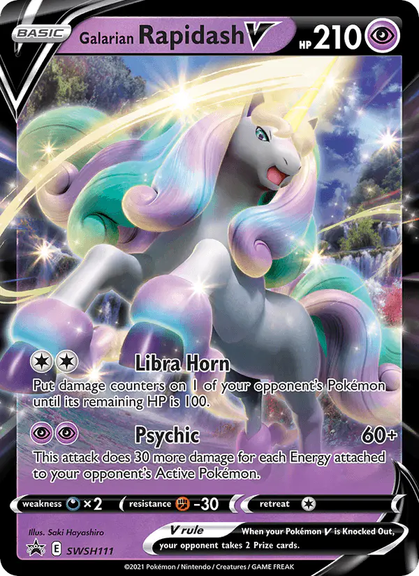 Carta Galarian Rapidash V SWSH111 de SWSH Black Star Promos