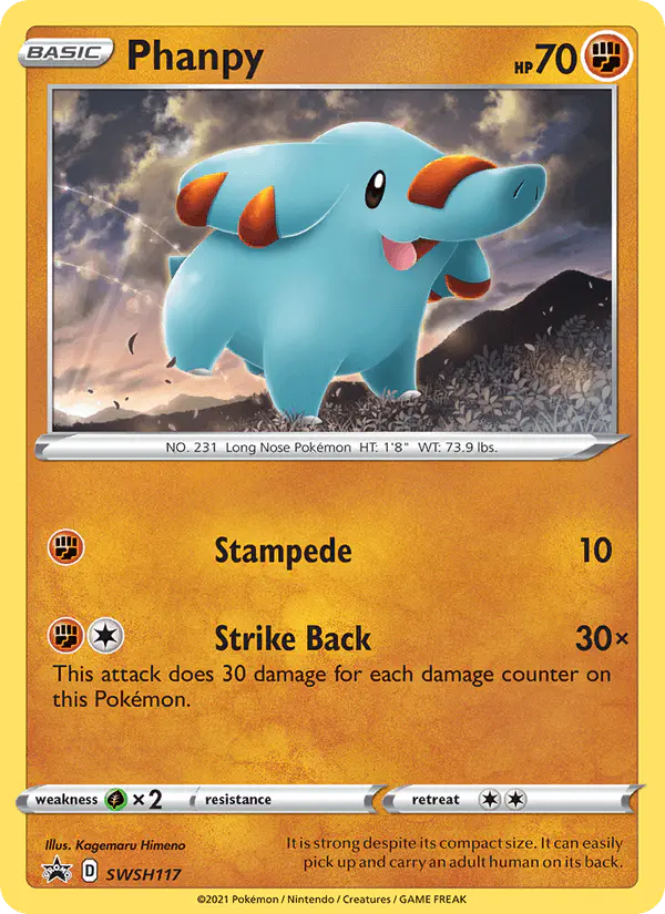 Carta Phanpy SWSH117 de SWSH Black Star Promos