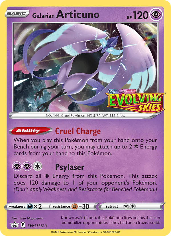 Carta Galarian Articuno SWSH123 de SWSH Black Star Promos