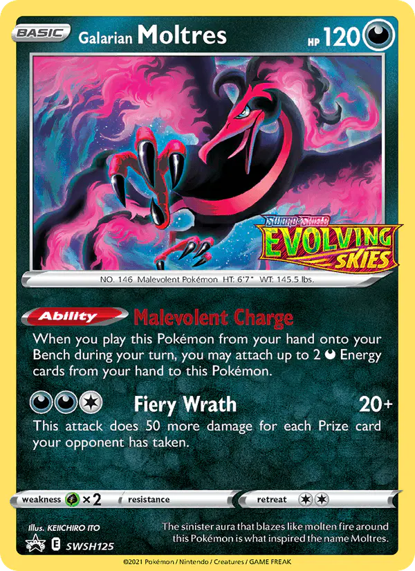 Carta Galarian Moltres SWSH125 de SWSH Black Star Promos