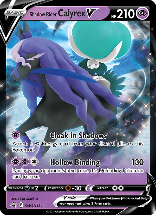 Carta Shadow Rider Calyrex V SWSH131 de SWSH Black Star Promos