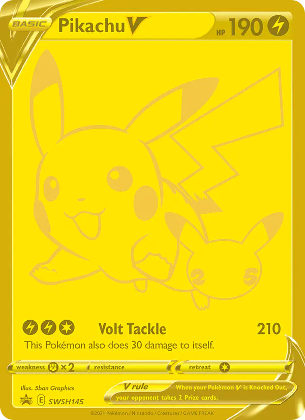 Carta Pikachu V SWSH145 de SWSH Black Star Promos