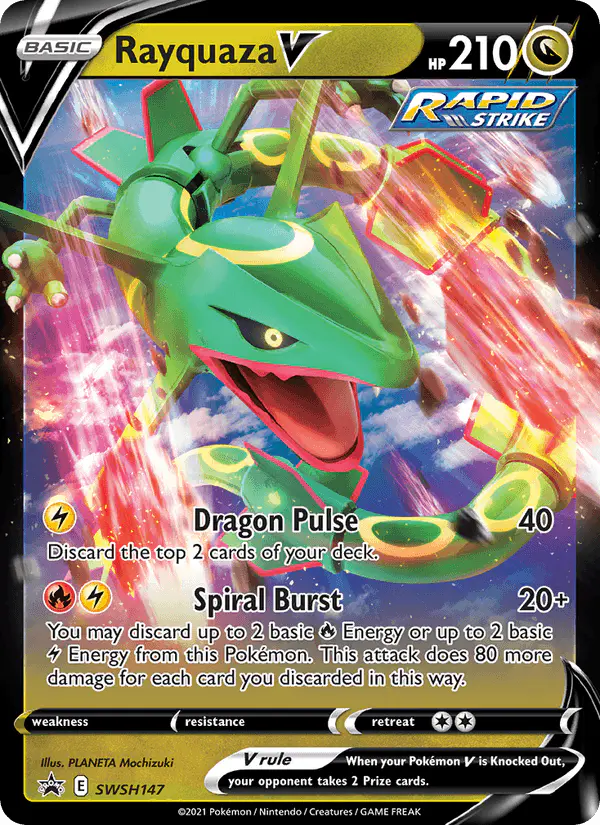 Carta Rayquaza V SWSH147 de SWSH Black Star Promos