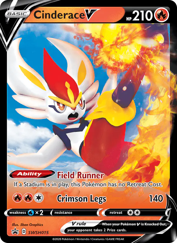 Carta Cinderace V SWSH015 de SWSH Black Star Promos