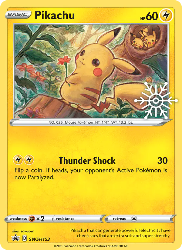 Carta Pikachu SWSH153 de SWSH Black Star Promos