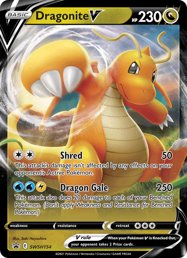 Carta Dragonite V SWSH154 de SWSH Black Star Promos