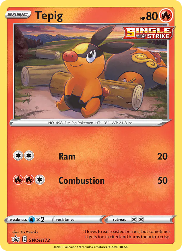 Carta Tepig SWSH172 de SWSH Black Star Promos