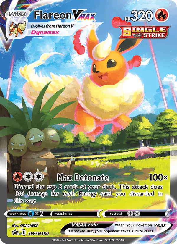 Carta Flareon VMAX SWSH180 de SWSH Black Star Promos