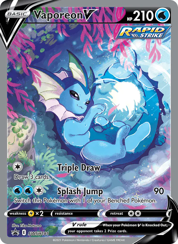 Carta Vaporeon V SWSH181 de SWSH Black Star Promos