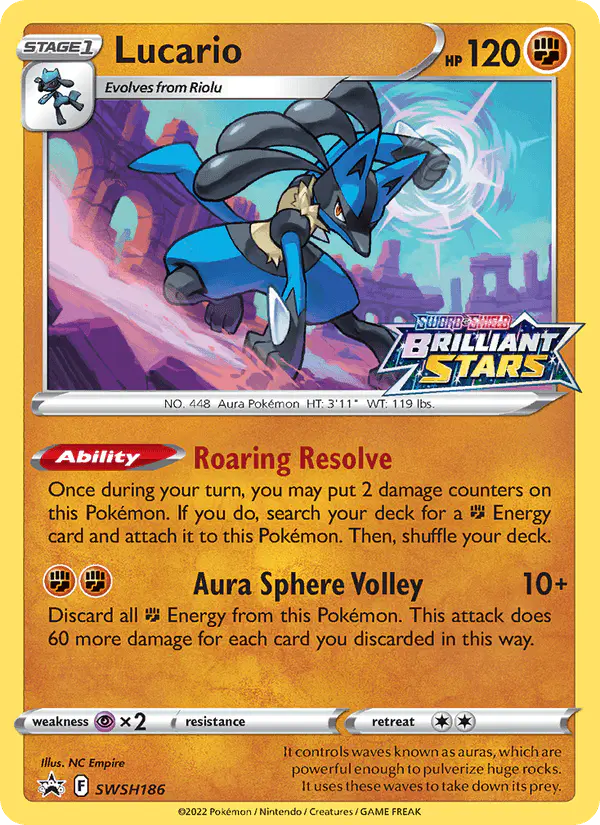 Carta Lucario SWSH186 de SWSH Black Star Promos