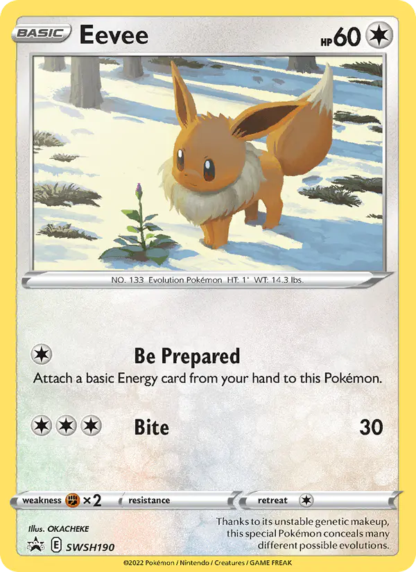 Carta Eevee SWSH190 de SWSH Black Star Promos