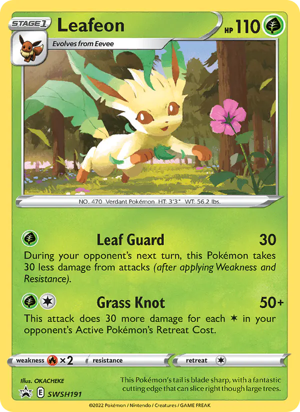 Carta Leafeon SWSH191 de SWSH Black Star Promos