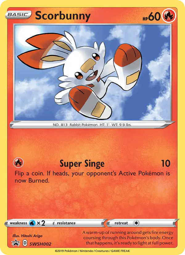 Carta Scorbunny SWSH002 de SWSH Black Star Promos